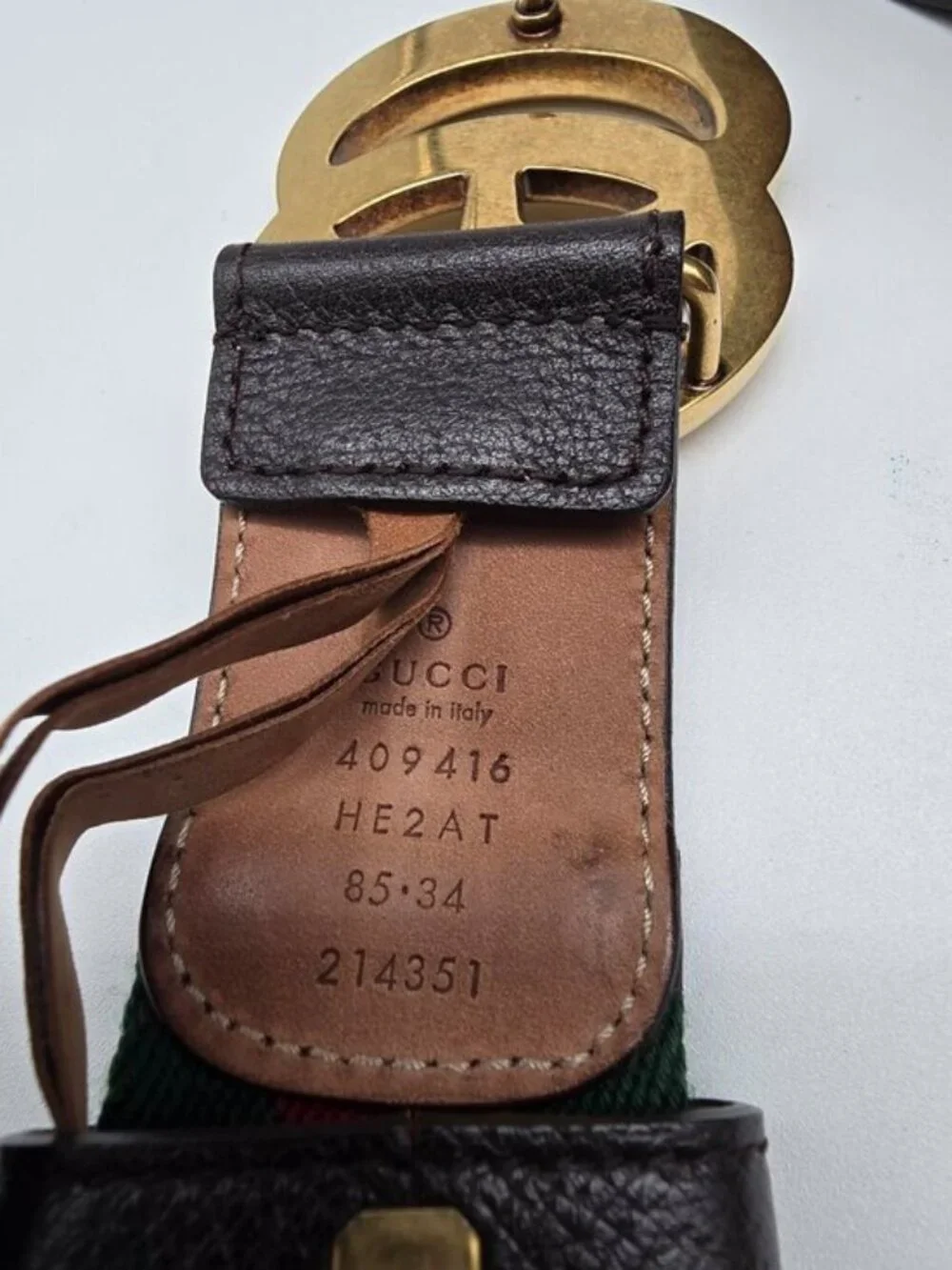 Authentic Gucci Web Elastic Torchon Double G Belt